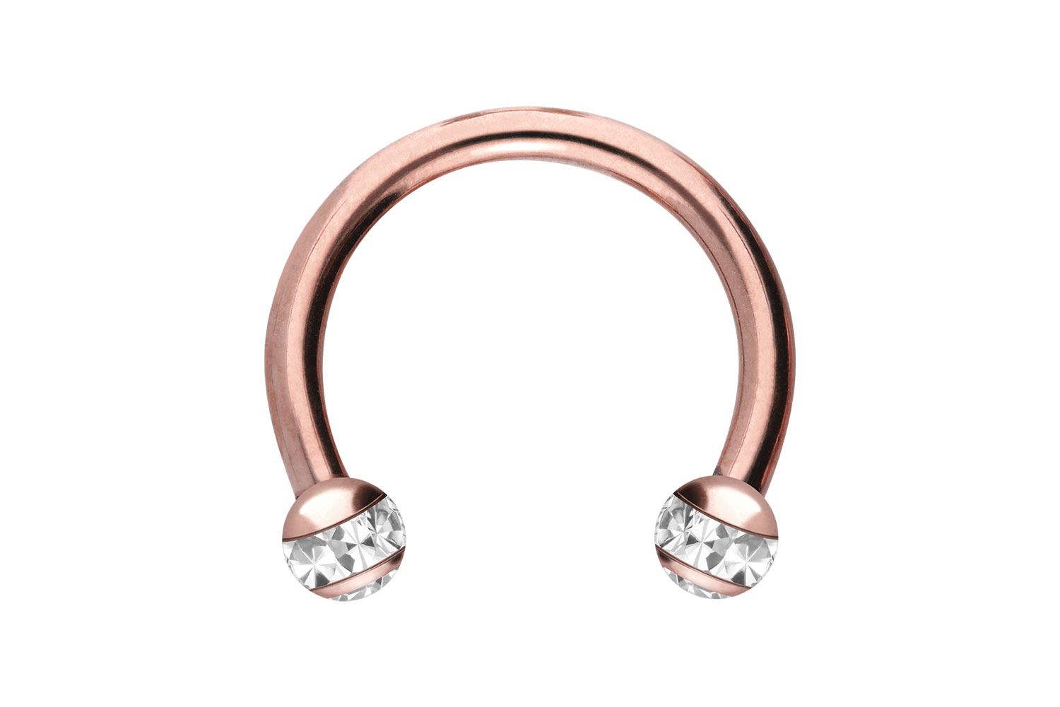 Chirurgenstahl Hufeisenring Piercing EPOXY-RING-KUGELN + KRISTALLE